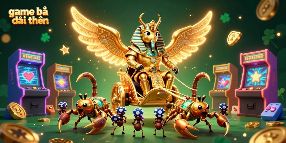 Engage in thrilling game bài đổi thưởng experiences with dynamic characters and colorful casino elements.