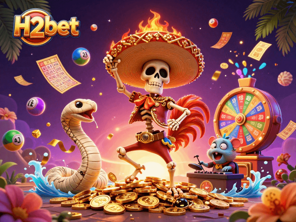 Join the fun at H2bet with a vibrant celebration of lottery themes and casino excitement!