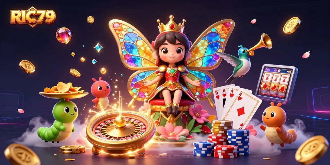 Engage in thrilling gaming experiences with RIC79, featuring vibrant characters and dynamic casino elements.