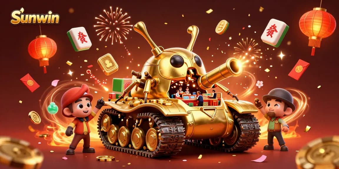 Experience thrilling gameplay at Sunwin with a vibrant casino illustration showcasing excitement and fortune.