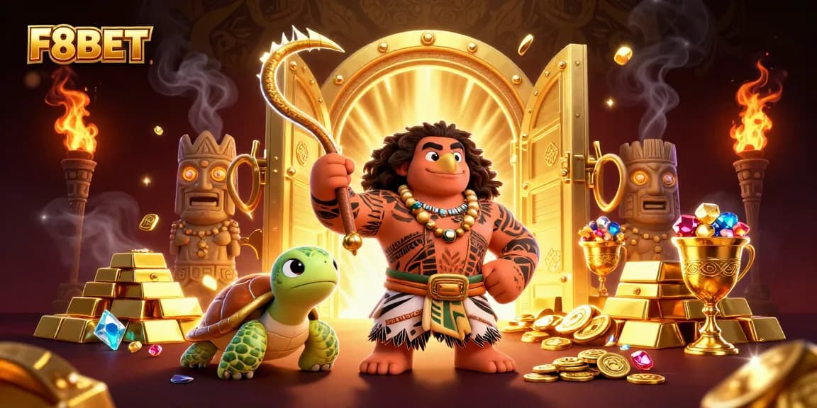 Experience thrilling gameplay at F8BET with this vibrant 3D illustration of casino treasures.