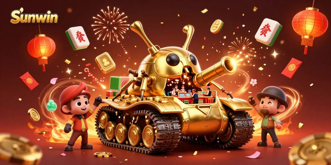 Experience thrilling gameplay at Sunwin with a vibrant casino illustration showcasing excitement and fortune.