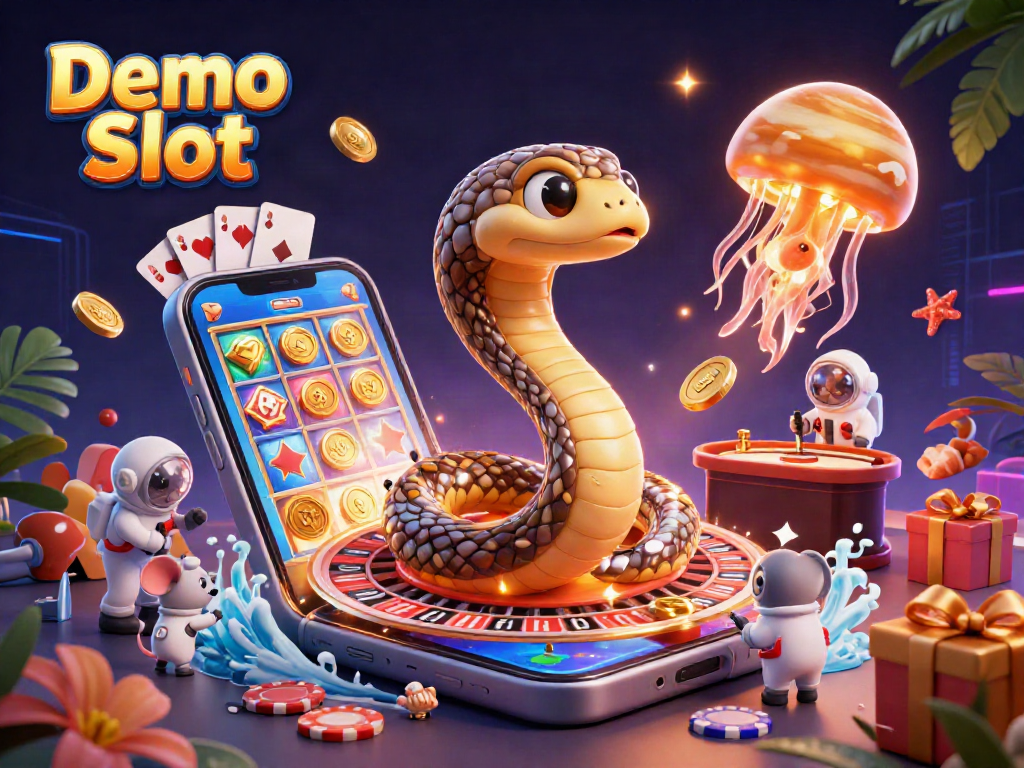 Play engaging Demo Slot games with fun visuals and detailed 3D characters in a cosmic casino scene.