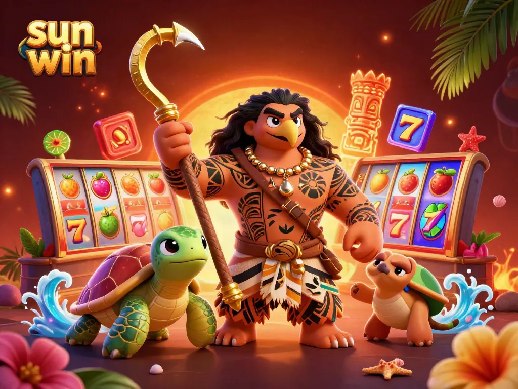Experience thrilling gameplay at sun win with vibrant slot reels and tropical gaming elements.