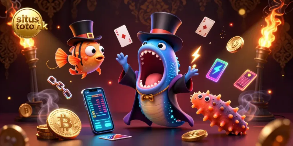 Engage in situs toto hk with a vibrant magic act featuring gambling elements and enchanting characters.
