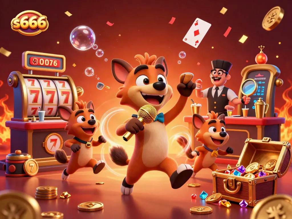 Experience thrilling fun at s666 with hyena comedians, immersive slot elements, and dynamic casino atmosphere.