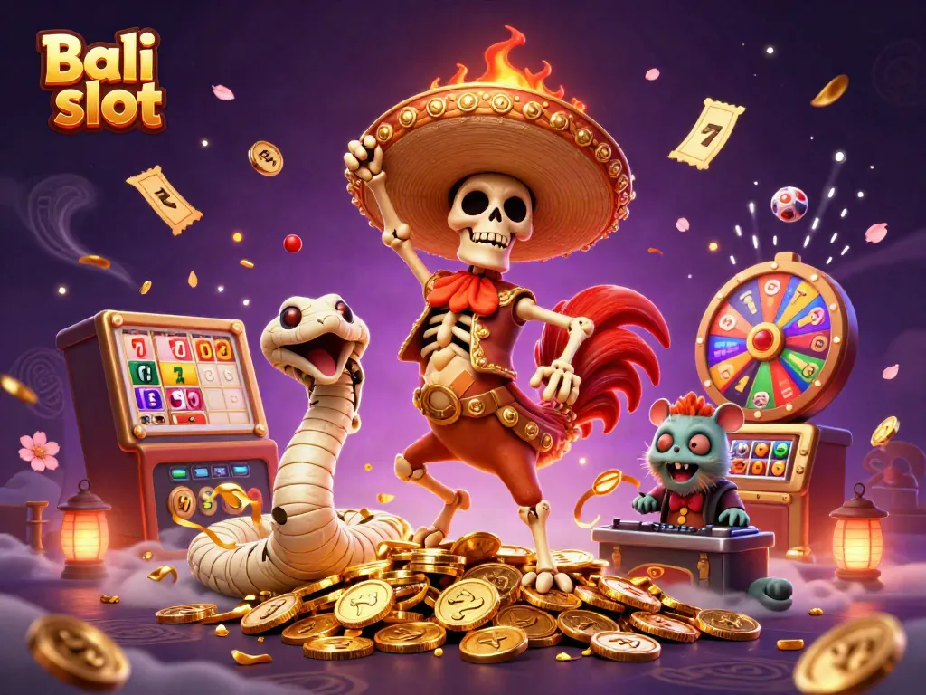 Experience thrilling action in Bali slot with vibrant characters celebrating on golden coins.