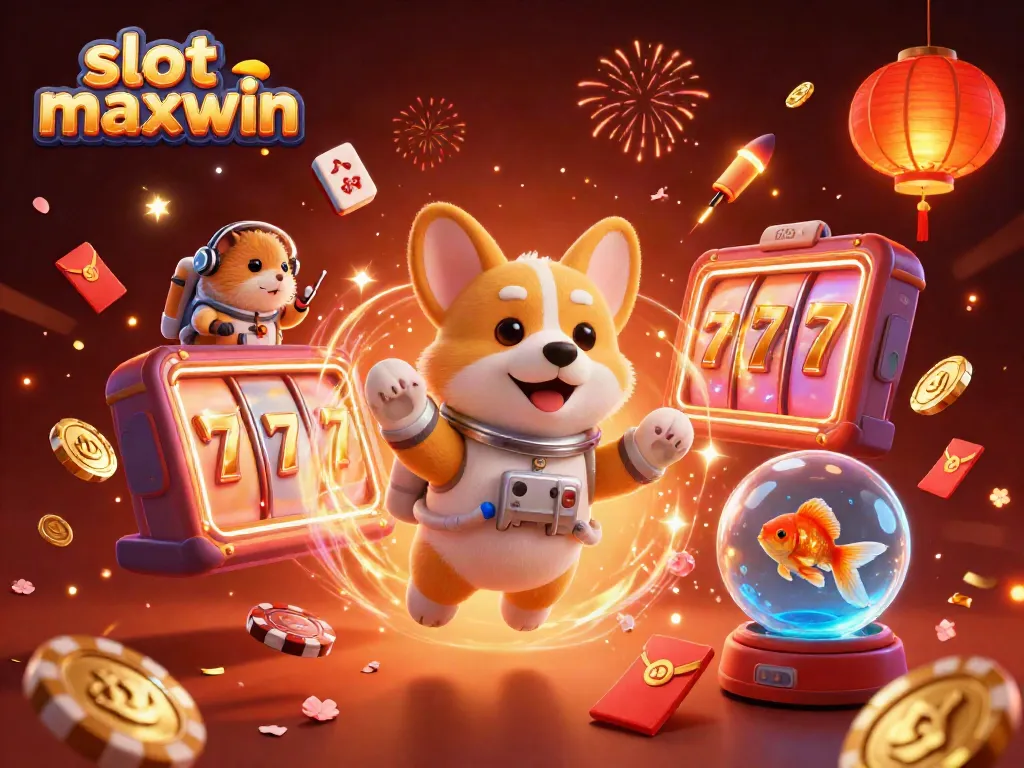 Experience slot maxwin excitement in a vibrant space casino scene with dynamic characters and elements.