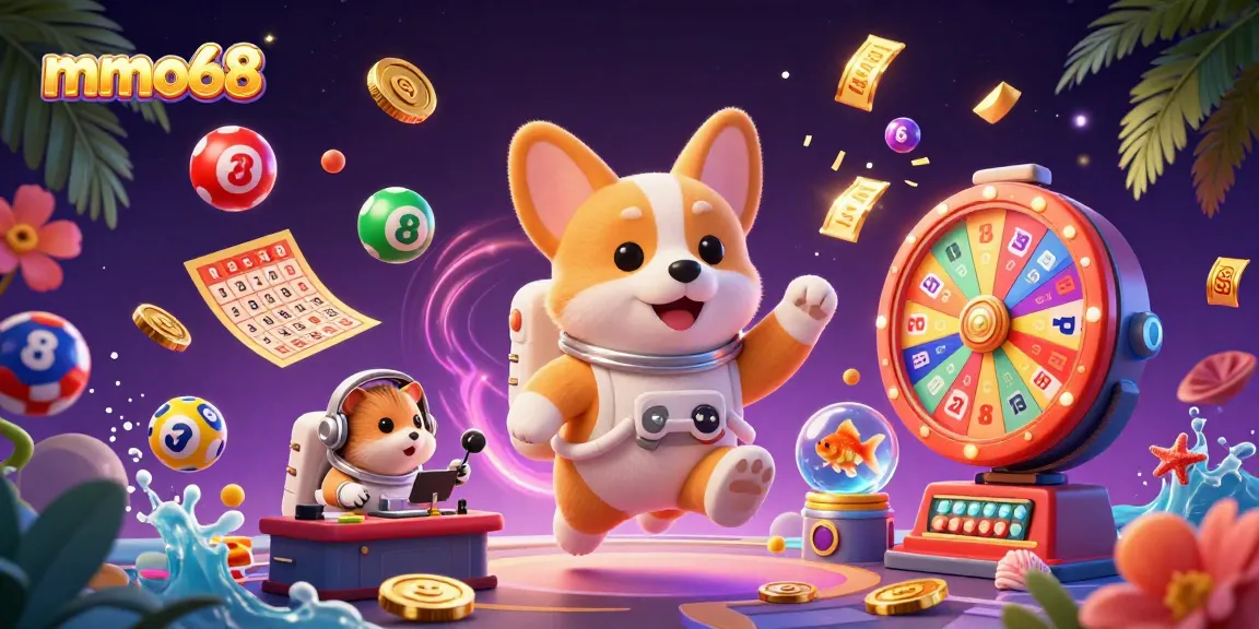 Experience thrilling gaming at mmoo68 with a vibrant casino scene featuring fun characters and exciting elements.