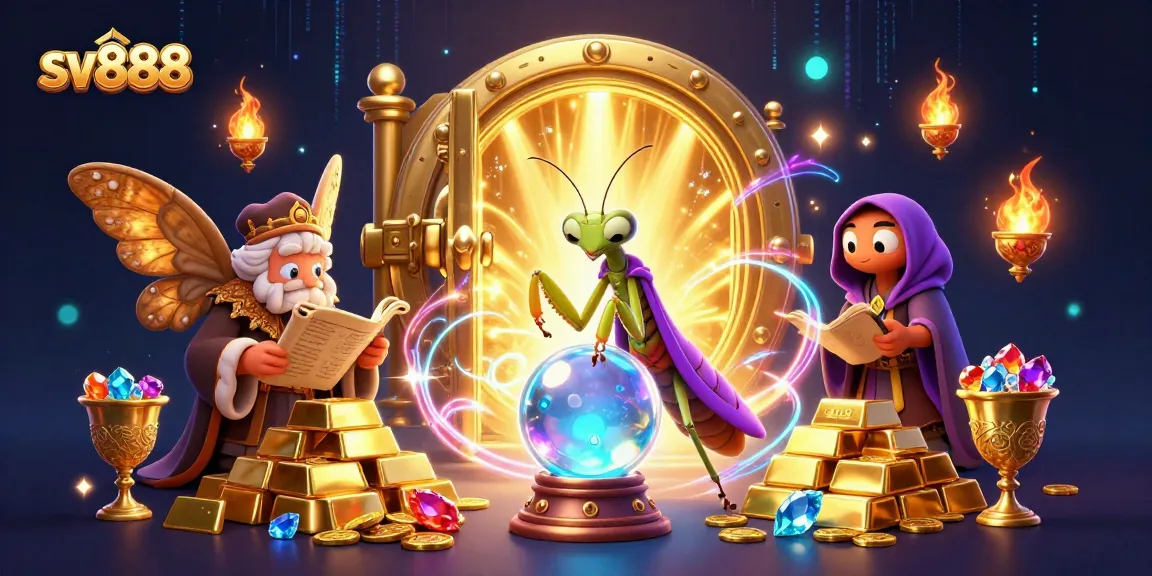 Engage with sv888's vibrant casino world through a mystical illustration of fortune and knowledge.