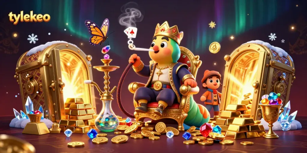 Engage with tylekeo's dynamic gaming scene featuring a hookah-master and treasure, perfect for gamblers.